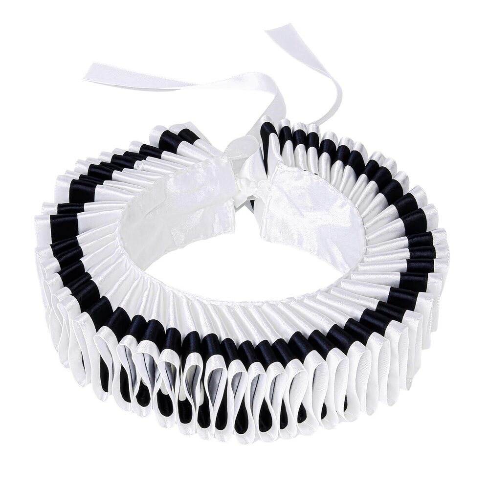 2199 Clown Collar,jester Neck Ruffle Collar,satin Detachable